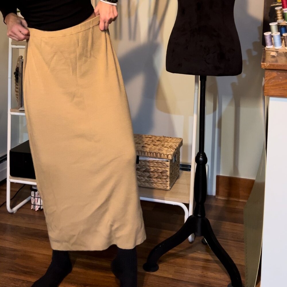 Tan Maxi Sweater Skirt